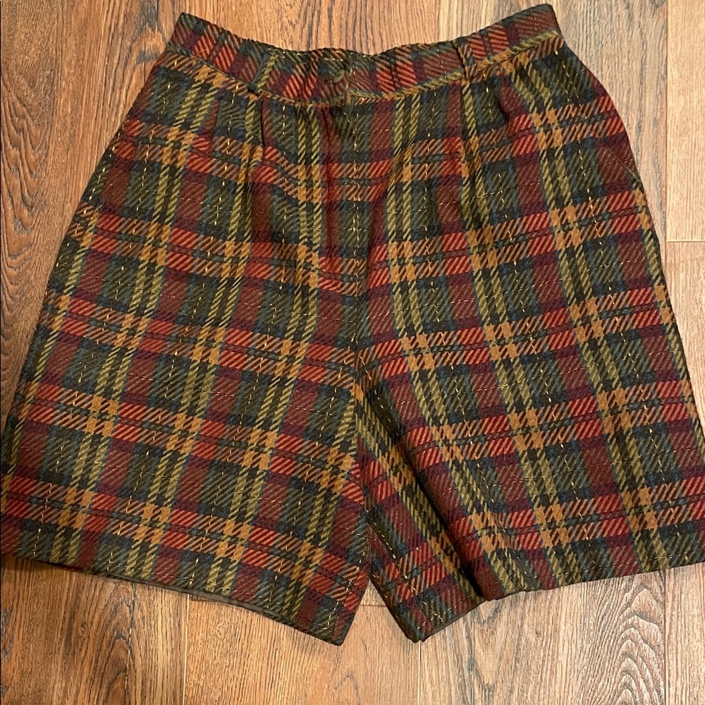 Norton McNaughton Plaid Shorts — Burgundy, Olive & Mustard Tones